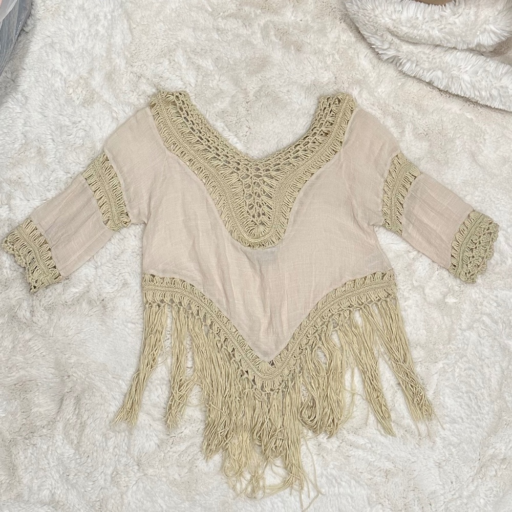 Active USA macrame top 60's Style Top think Woodstock